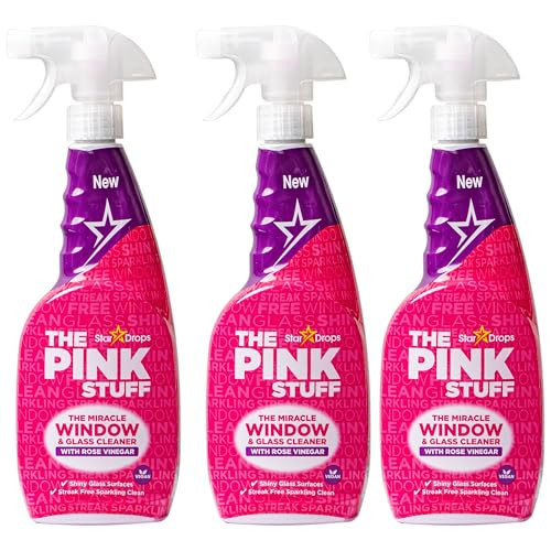 Stardrops - The Pink Stuff - The Miracle Window & Glass Cleaner with Rose Vinegar 3-Pack Bundle (3 Window & Glass Cleaner) | Amazon (US)
