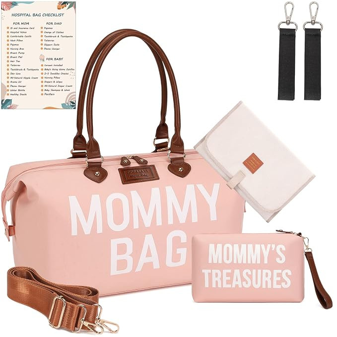 Diaper Bag Tote with Changing Station and Straps, Stroller Hook, DOFASAYI Large Travel Diaper Tot... | Amazon (US)