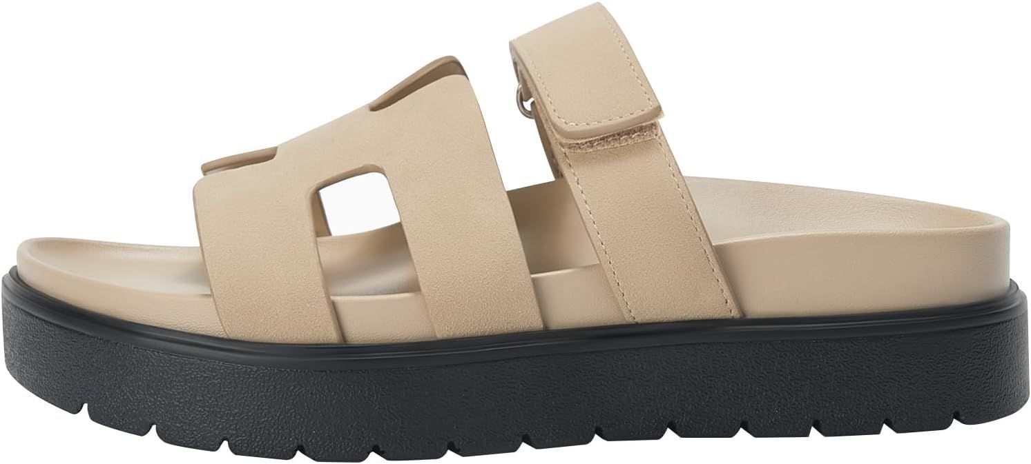 Women's Platform Slide Sandals Open Toe Non Slip Thick Sole Slip on Summer Shoes | Amazon (US)