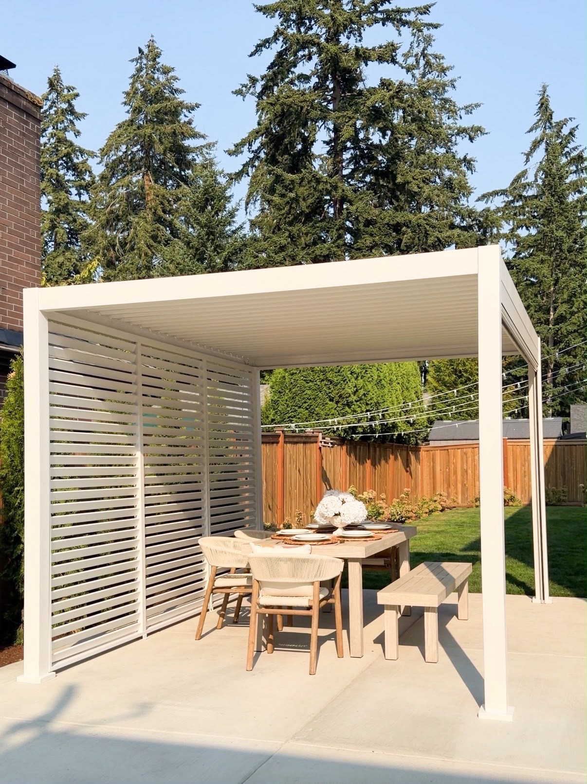 Mirador white pergola with louvers in our newly updated backyard!

Artificial hydrangeas, vase, placemats

#LTKsummer #LTKhome