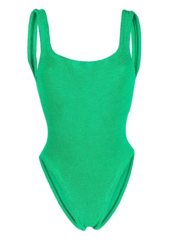 seersucker texture open-back swimsuit | Farfetch Global
