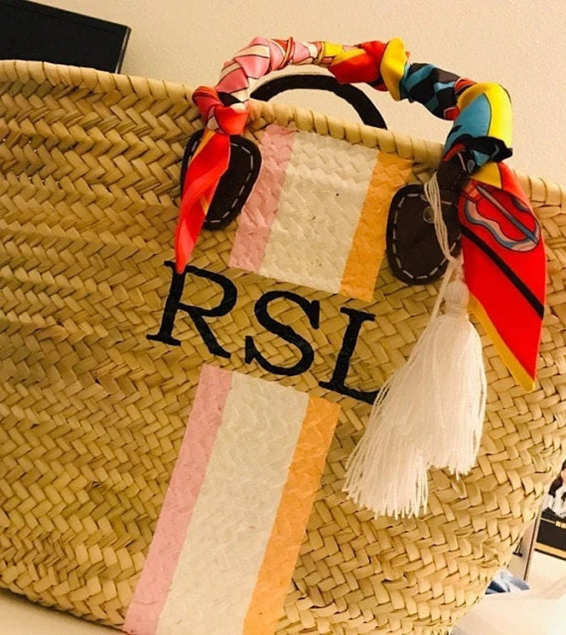 Gift for her, Hand painted bag, Personalized straw bag, Birthday gift, Straw basket, Honeymoon gi... | Etsy (CAD)