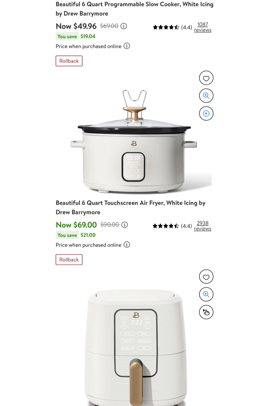 Beautiful 6 Quart Programmable Slow Cooker, White Icing by Drew
