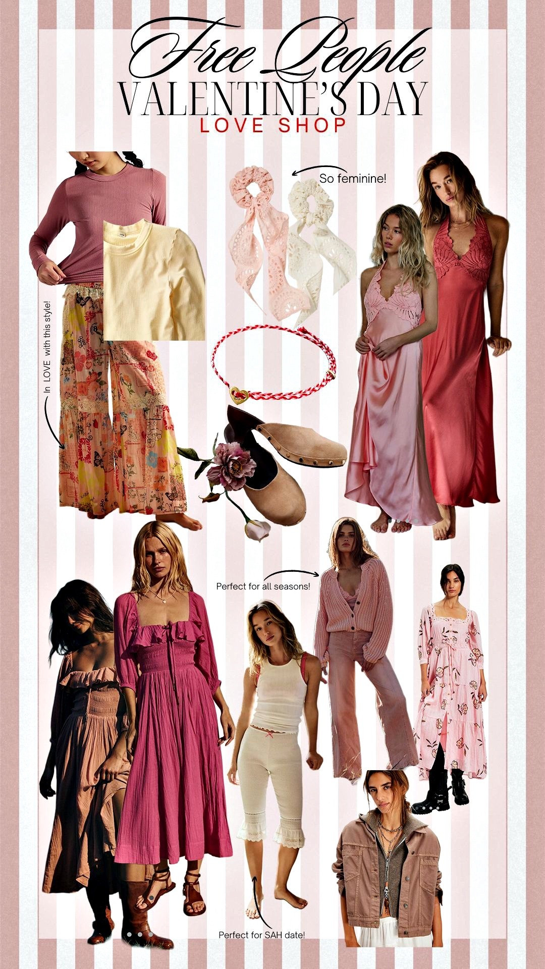  I love Free People, and their love shop this year is soo dreamy! 🥹😍🥰 
These are some items I would love to snag for Valentine’s Day date out OR in! 💗 Which is your fav? 

#LTKmomlife #LTKValentine #LTKootd
