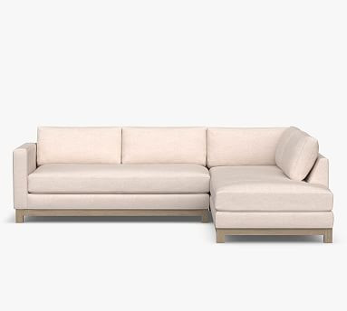 Jake Upholstered Return Bumper Sectional with Wood Base | Pottery Barn (US)