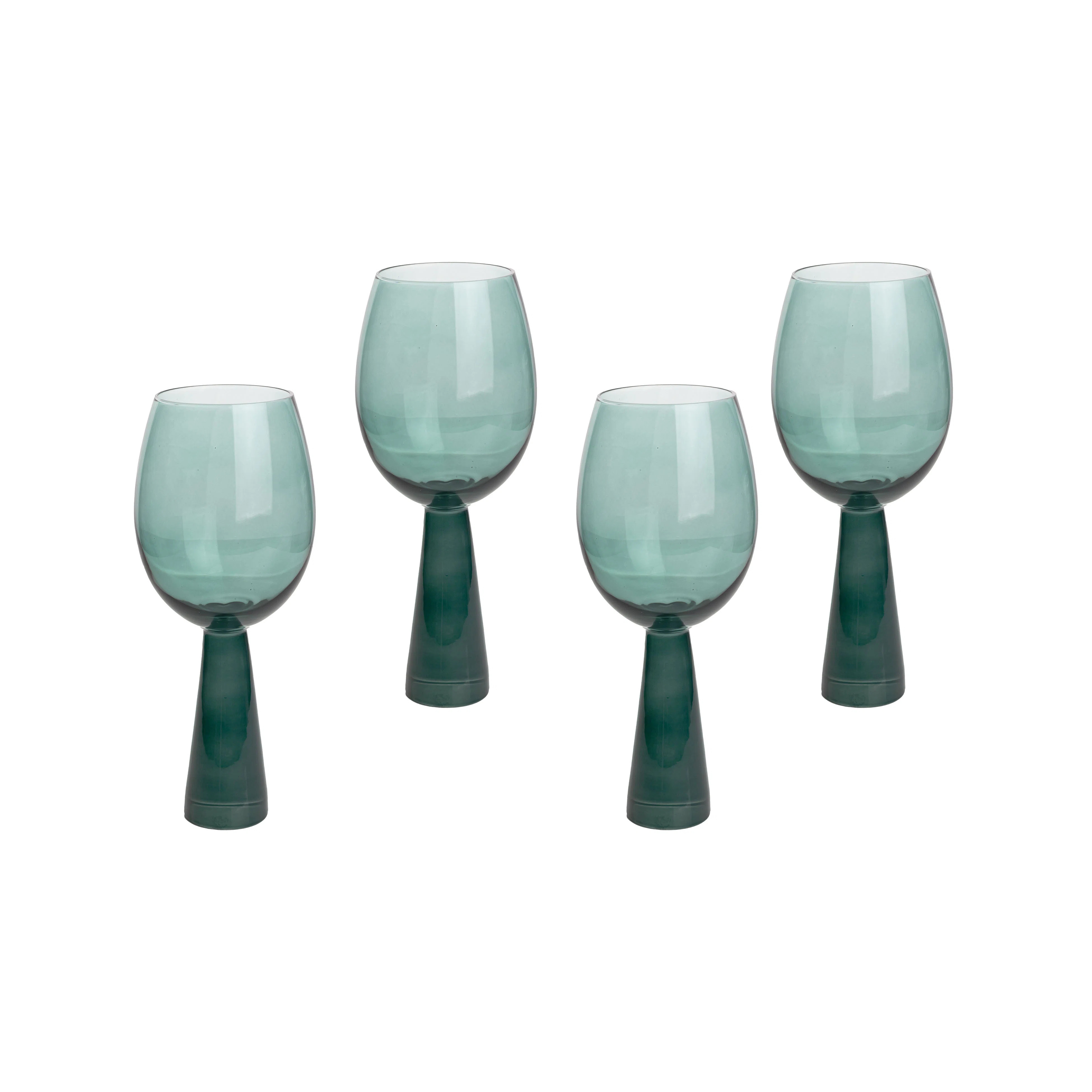 Rose 12oz. Tempered Glass Wine Glass Set (Set of 4) | Wayfair North America