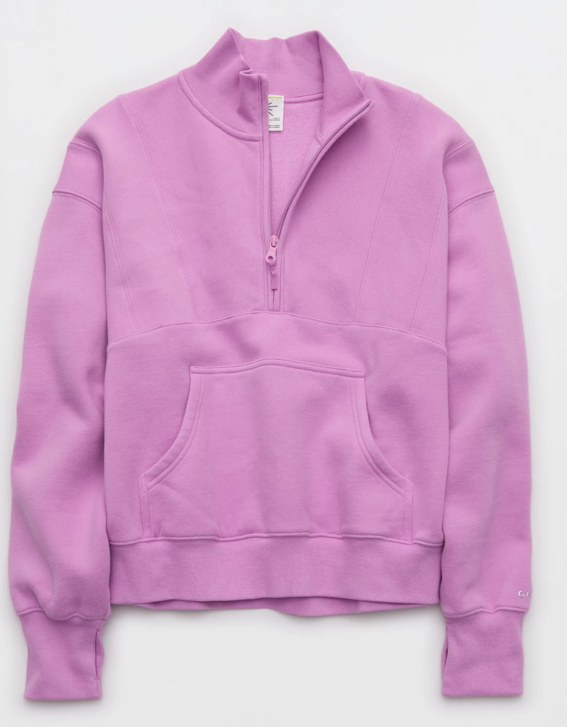 OFFLINE By Aerie Cloud Fleece Seamed Quarter Zip Sweatshirt | American Eagle Outfitters (US & CA)