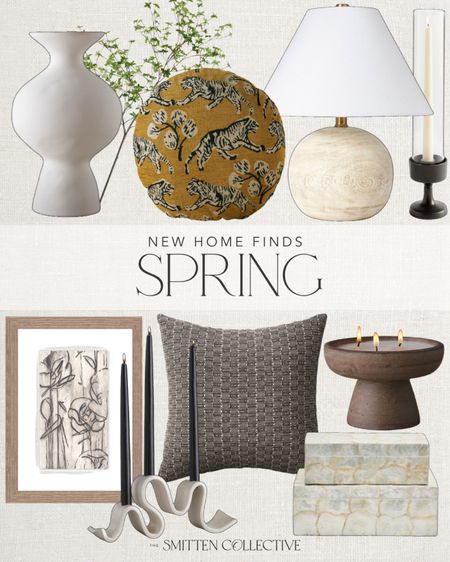 Spring home accents include throw pillow, candle, decorative boxes, wall art, candlestick holder, vase, faux greenery stem, table lamp, hurricane, and round leopard pillow.

Home decor, home accents, spring home decor

#LTKstyletip #LTKfindsunder100 #LTKhome