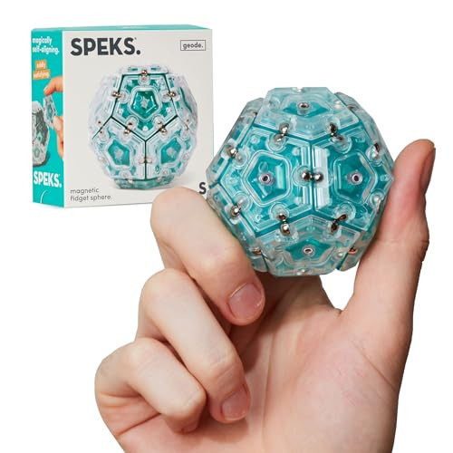 Speks Geode Magnetic Fidget Toy - Sensory Desk Toy for Adults & Teens 14+, Stress Relief Gift, Easter Basket Stuffer, Sphere, Aqua | Amazon (US)