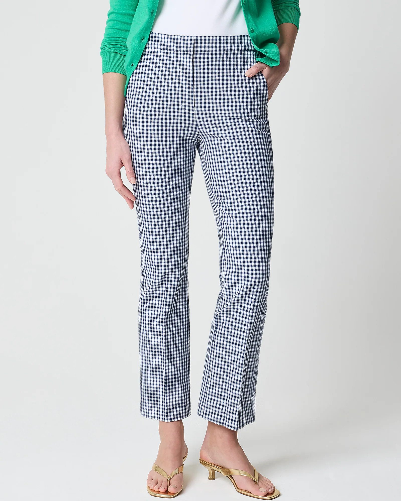 Gingham Nicki flare pant | J.Crew Factory