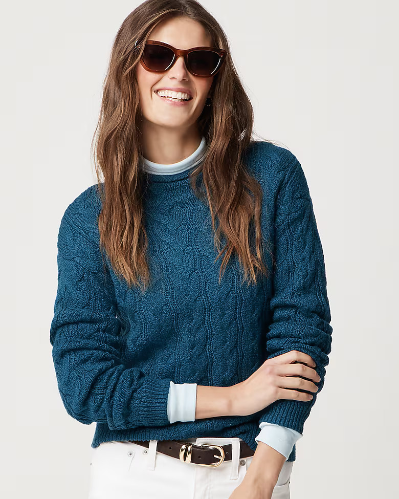 Cable mockneck sweater | J.Crew Factory
