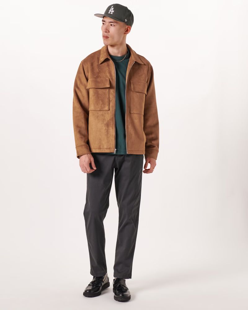 Men's Vegan Suede Shirt Jacket | Men's New Arrivals | Abercrombie.com | Abercrombie & Fitch (US)