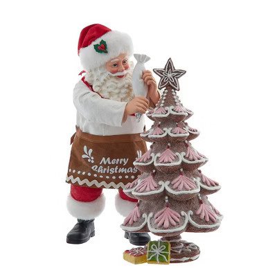 Kurt Adler 10.5-Inch Fabriché Santa Decorating Gingerbread Tree, 2-Piece Set | Target