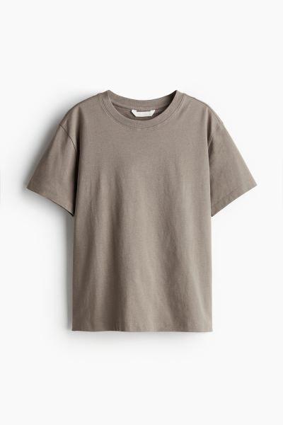 T-shirt en coton - Grège - FEMME | H&M FR | H&M (FR & IT & ES)