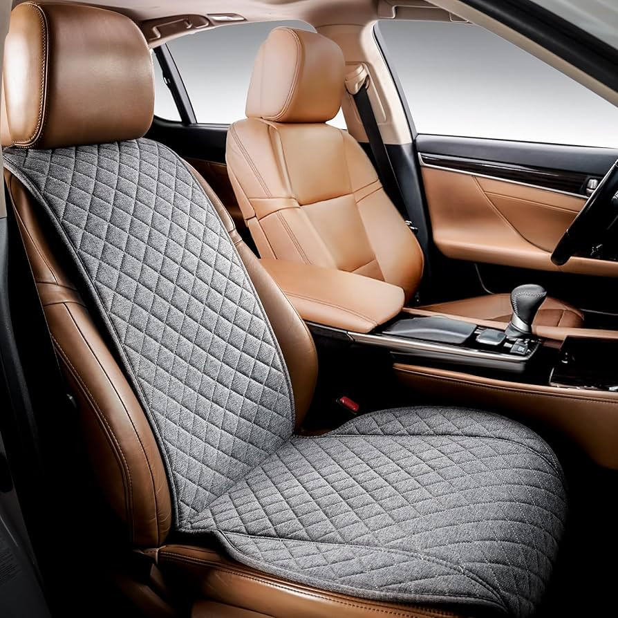 IVICY Linen Car Seat Cover for Cars - Non-Slip Soft & Breathable - Front Car Seat Protector Cover... | Amazon (US)
