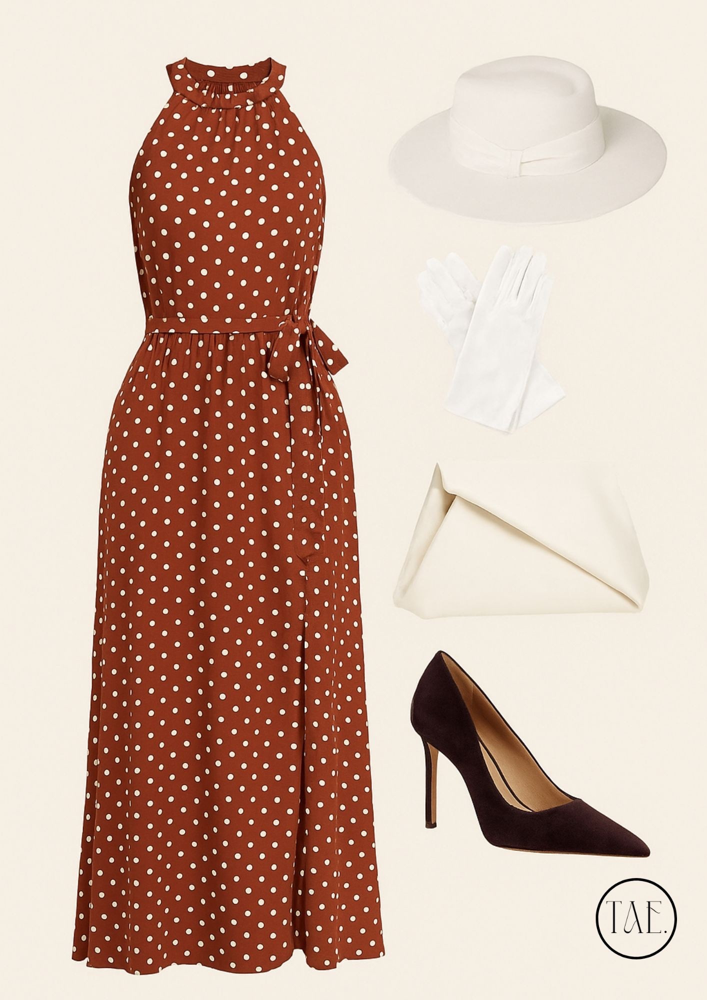 Vintage Afternoon Elegance ☕🌸
Channeling old-money charm in this rust polka dot halter midi dress — it’s giving timeless tea party energy meets European city stroll. I styled it with a crisp wide-brim hat, ivory gloves, and a soft envelope clutch for a refined touch. The chocolate suede heels? Just the cherry on top. Everything is shoppable now and curated for that vintage luxe vibe you love.

✨ Tap to get the look
💌 Save this post for your next romantic escape or café date
👜 All pieces are linked on my LTK

#LTKStyle #OldMoneyStyle #RomanticAesthetic #TeaPartyOutfit #VintageInspired #ClassicFashion #PolkaDotDress #ElegantStyle #FeminineLooks #EuropeanVibes #ChicWardrobe #RetroLuxury #ModestFashion #ParisianStyle