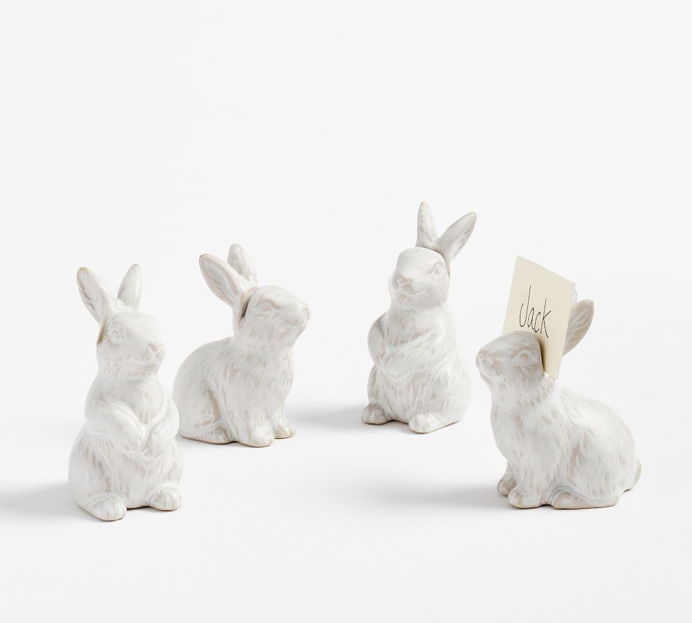 Rustic Bunny Stoneware Place Card Holders - Set of 4 | Pottery Barn (US)