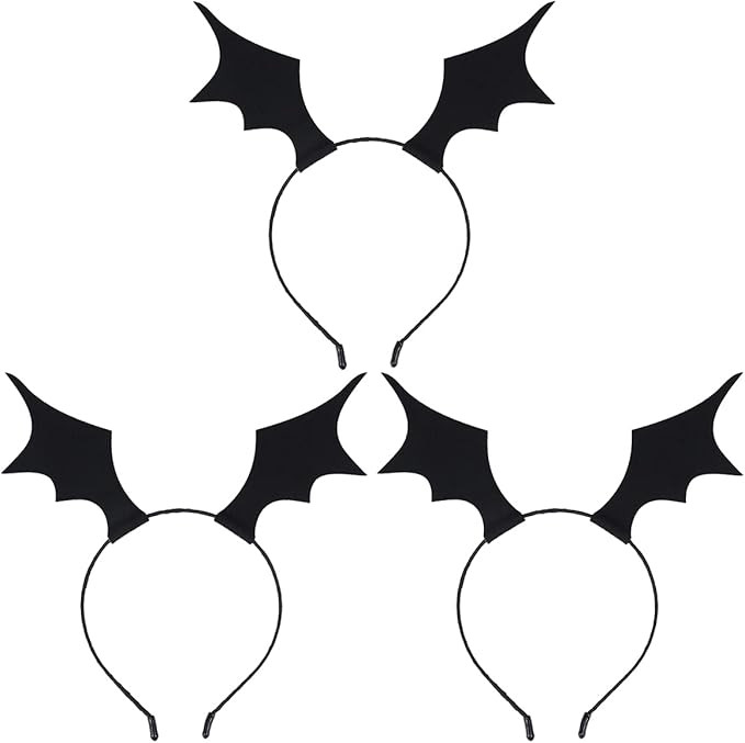Beaupretty 3 Pieces Bat Wings Headband Halloween Devil Hair Hoop Black Wings Headpiece for Hallow... | Amazon (US)