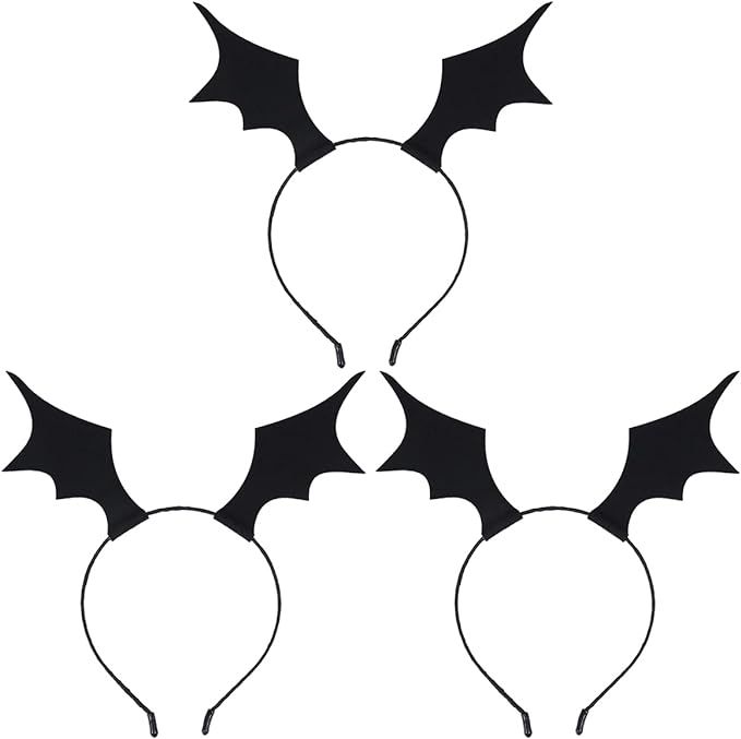 Beaupretty 3 Pieces Bat Wings Headband Halloween Devil Hair Hoop Black Wings Headpiece for Hallow... | Amazon (US)