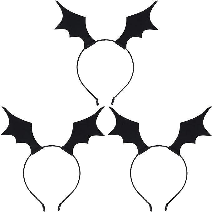 Beaupretty 3 Pieces Bat Wings Headband Halloween Devil Hair Hoop Black Wings Headpiece for Hallow... | Amazon (US)