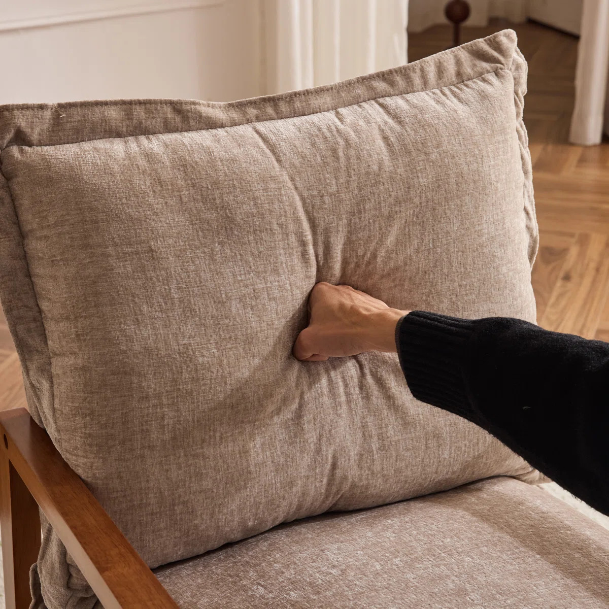 Masson Chenille Accent Chair Armchair With Pillow | Wayfair North America