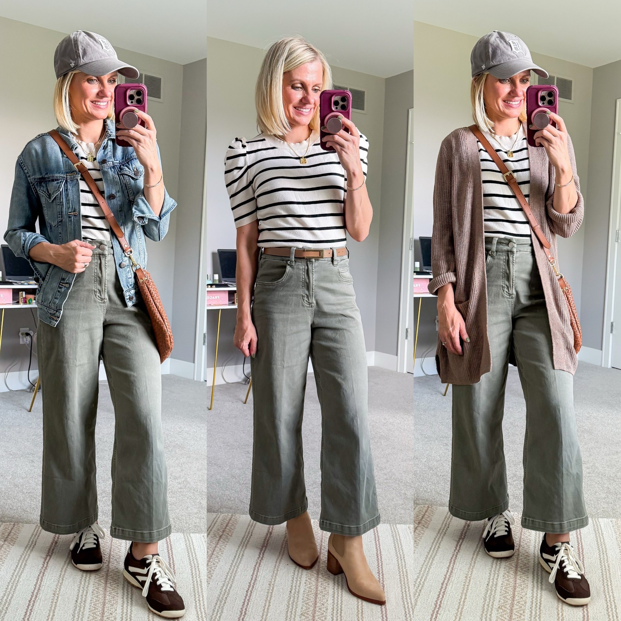 Fall capsule wardrobe outfits with green cropped wide-leg jeans! 

#LTKSeasonal #LTKPetite #LTKStyleTip