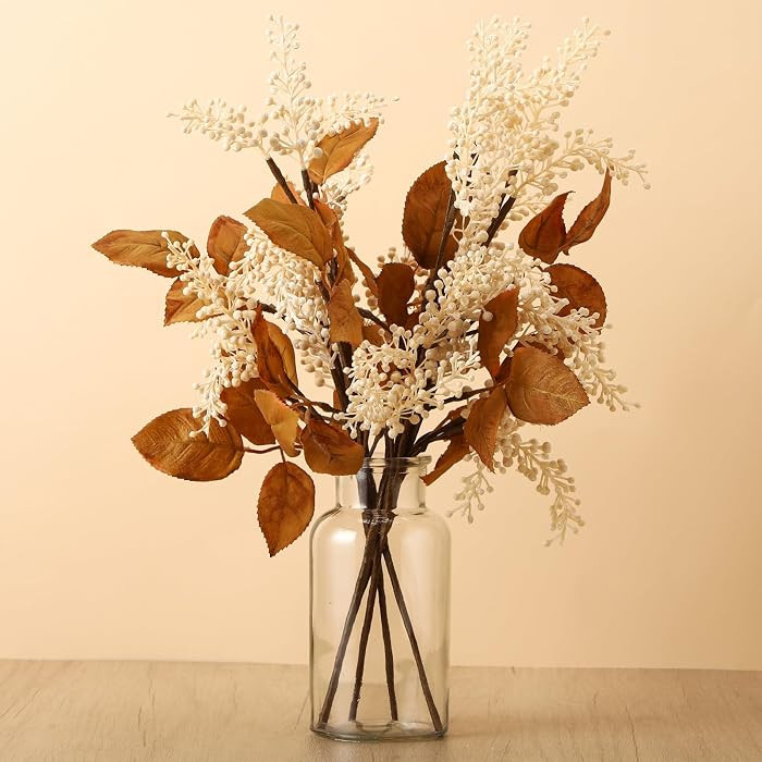 6 Pack Artificial Fall Berry Stems Fall Floral Picks for Floral Arrangements for Autumn Thanksgiv... | Amazon (US)