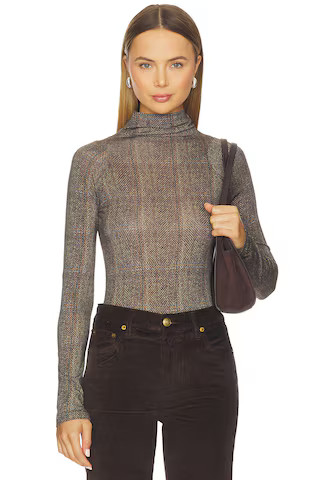 Rag & Bone Shaw Paneled Turtleneck Tee in Brown Multi from Revolve.com | Revolve Clothing (Global)
