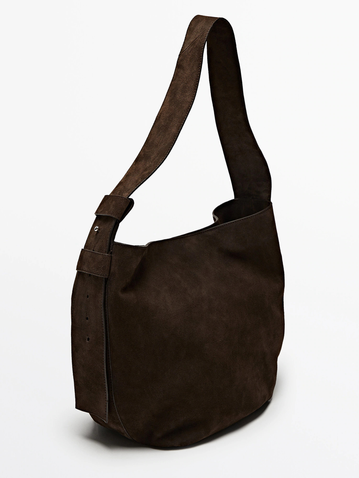 Split suede leather handbag | Massimo Dutti US