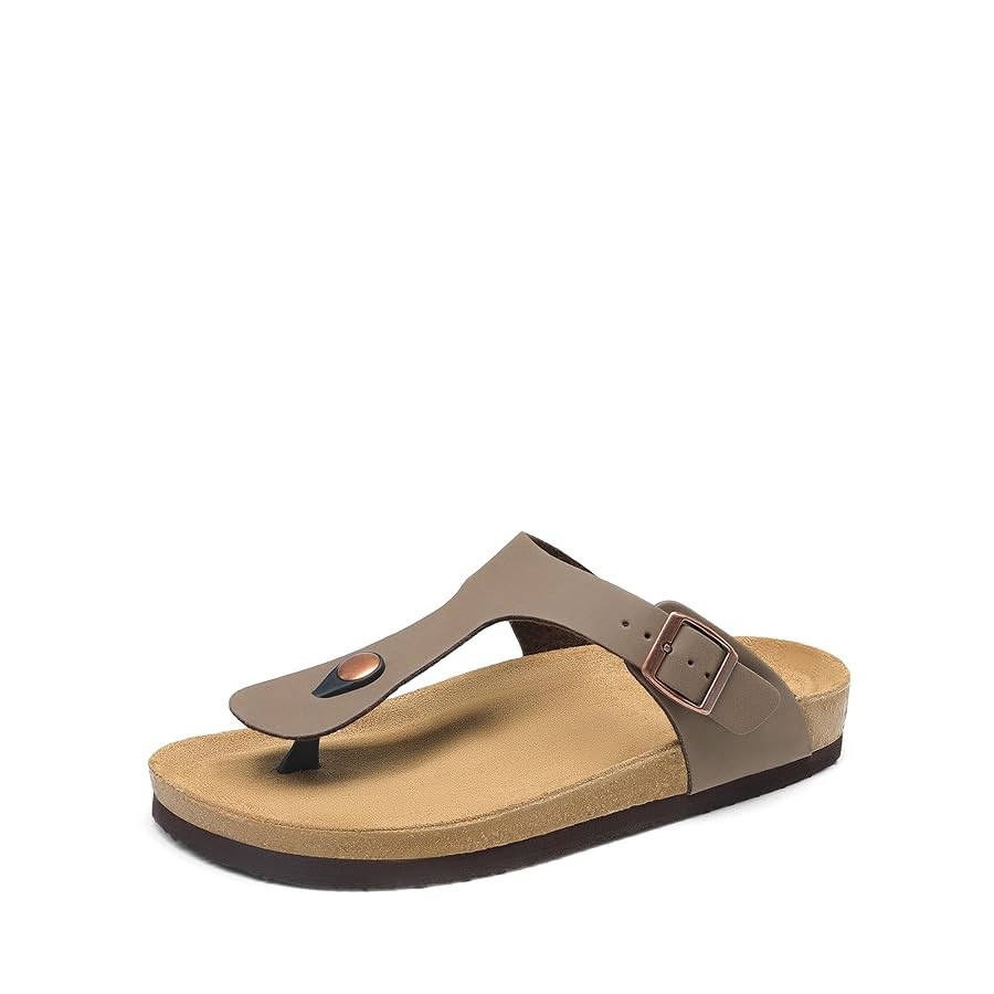 DREAM PAIRS Arch Support Thong Sandals for Women Casual Leather Flip Flops Dressy Slides with Sof... | Amazon (US)