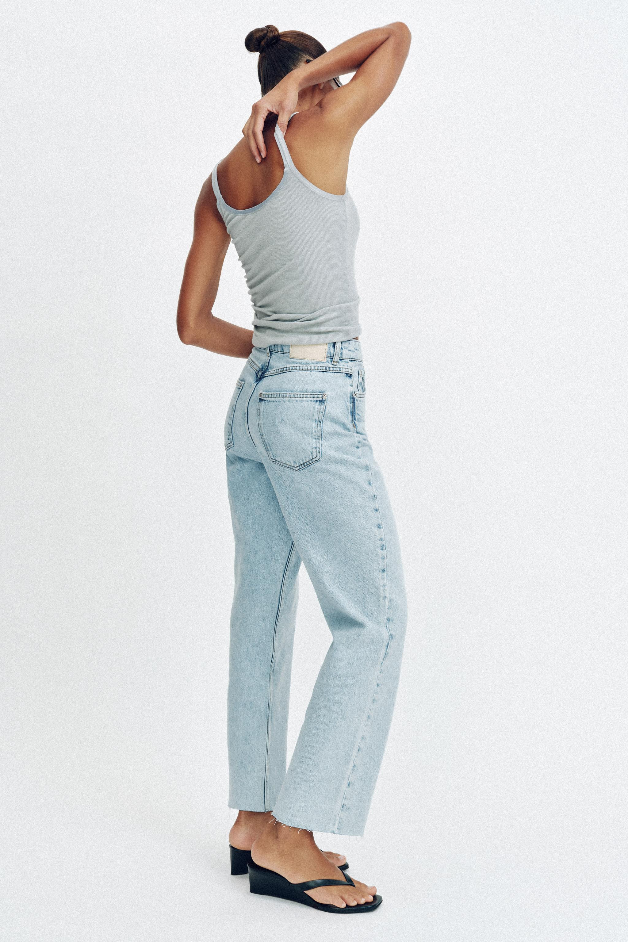 Z1975 STRAIGHT HIGH-WAIST CROSSOVER WAIST JEANS | Zara UK