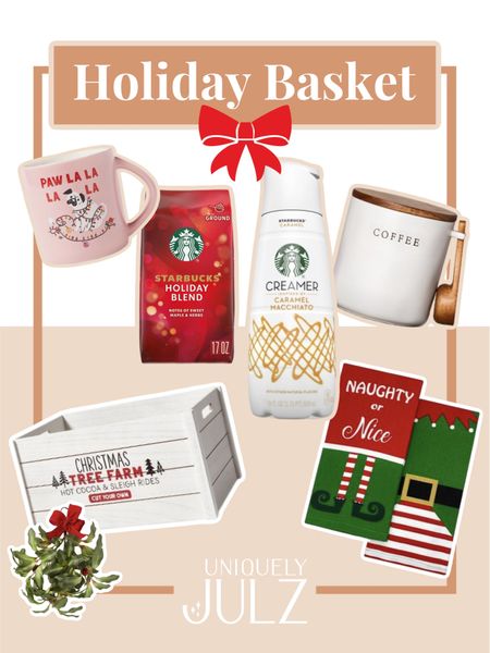 Starbucks coffee holiday basket idea to gift neighbors, coaches and teachers.

Target
Target finds
Target home
Gifts for teachers
Gifts for him
Gifts for her

#LTKHoliday #LTKGiftGuide #LTKunder50