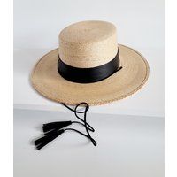 Palm Leaf Boater Hat Andre | Etsy (US)