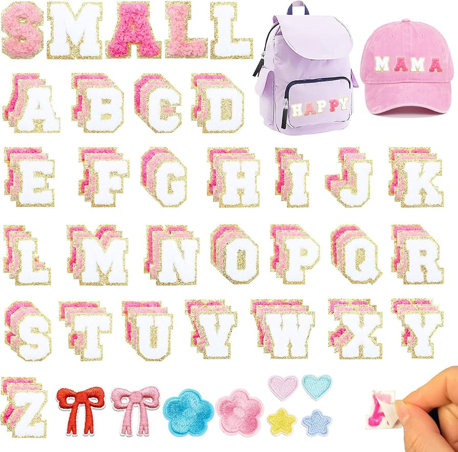 Jongdari 86PCS Small Chenille Letters Adhesive Patches, 1 inch Mini Cute Self Adhesive Fuzzy Alph... | Amazon (US)