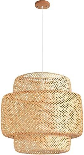 DANGGEOI Bamboo Pendant Light Fixtures, Natural Material Bamboo Chandelier with Wood Canopy, Hand... | Amazon (US)