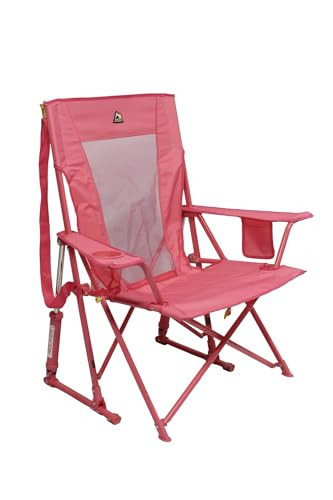 GCI Outdoor Comfort Pro Rocker Camping Chair | Portable Folding Rocking Chair with Durable Armrests & Drink Holder — Blush | Amazon (US)