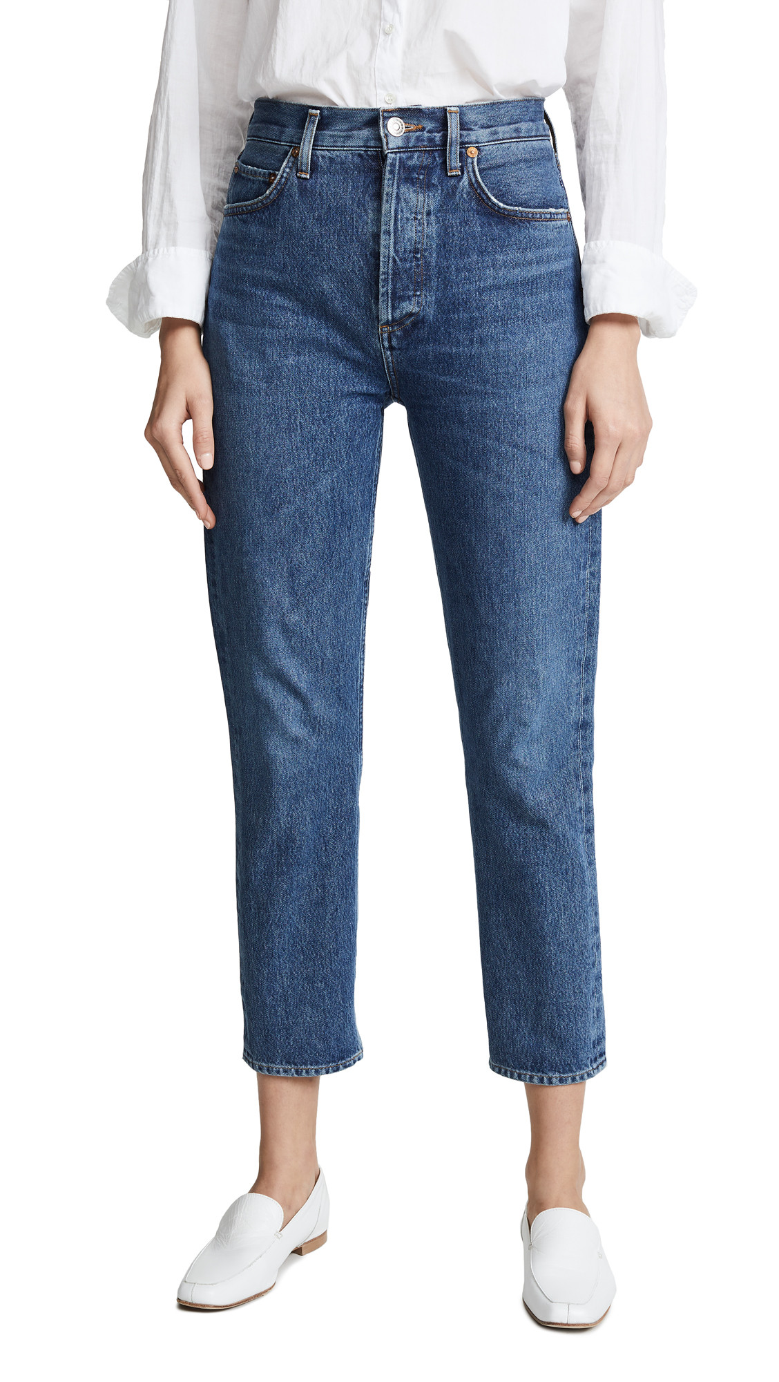 AGOLDE Riley High Rise Straight Crop Jeans | Shopbop