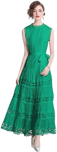 LAI MENG FIVE CATS Women Sleeveless Hollow Out Maxi Dress Casual Wedding Guest Long Dress with Be... | Amazon (US)
