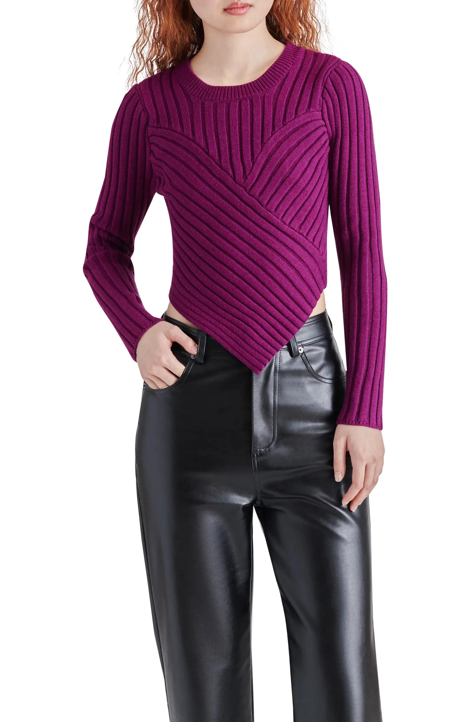 Melissa Asymmetric Hem Rib Sweater | Nordstrom