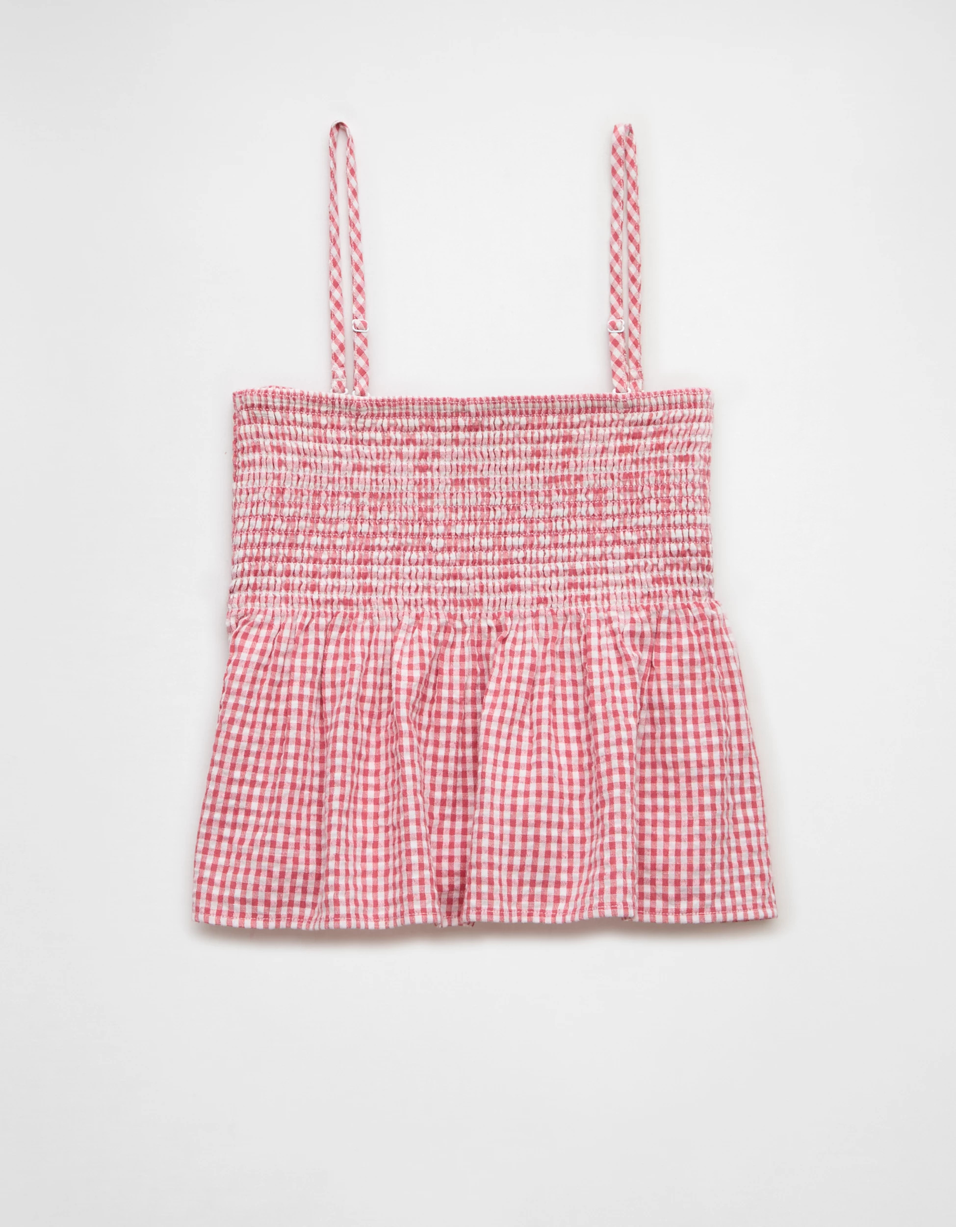 AE Smocked Gingham Babydoll Tube Top | American Eagle Outfitters (US & CA)