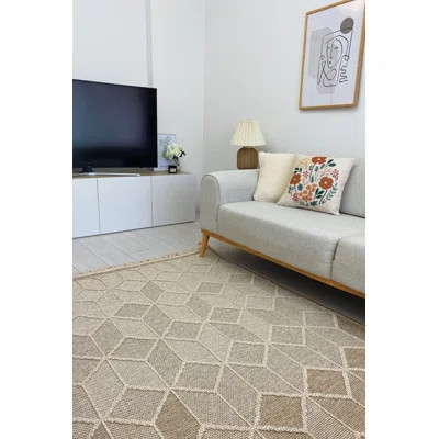 Elit Beige Ethnic Patterned Modern Cut Pile Rug | Wayfair North America