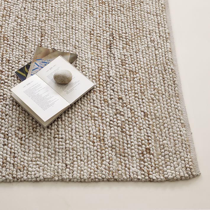 Mini Pebble Wool Jute Rug - Natural/Ivory | West Elm (US)