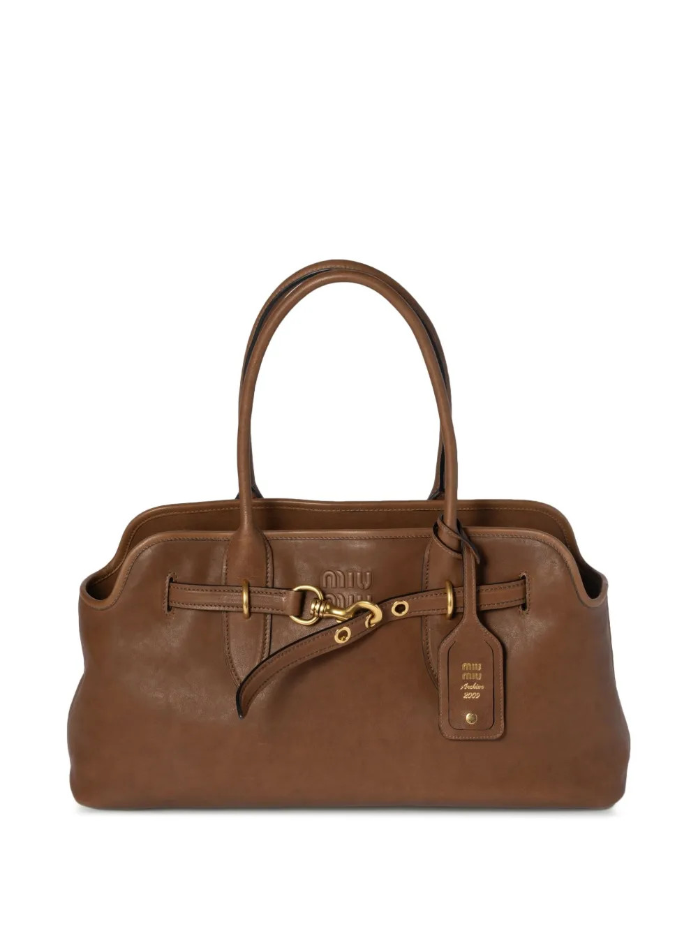 Miu Miu Aventure Shoulder Bag | Brown | FARFETCH MY | Farfetch Global