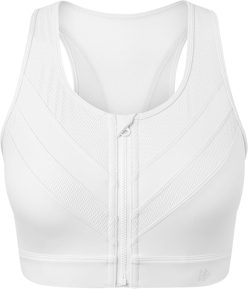 Yvette Front Zip Sports Bras for Women High Support Impact, Supportive Running Bra with Sewn-in M... | Amazon (US)