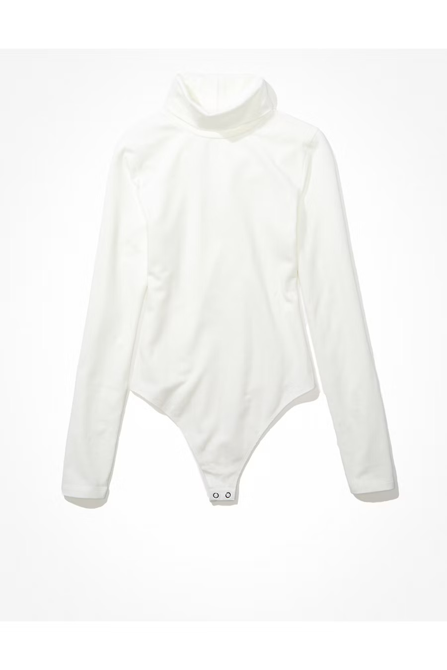 AE Long-Sleeve Turtleneck Bodysuit Women's White XXS | American Eagle Outfitters (US & CA)
