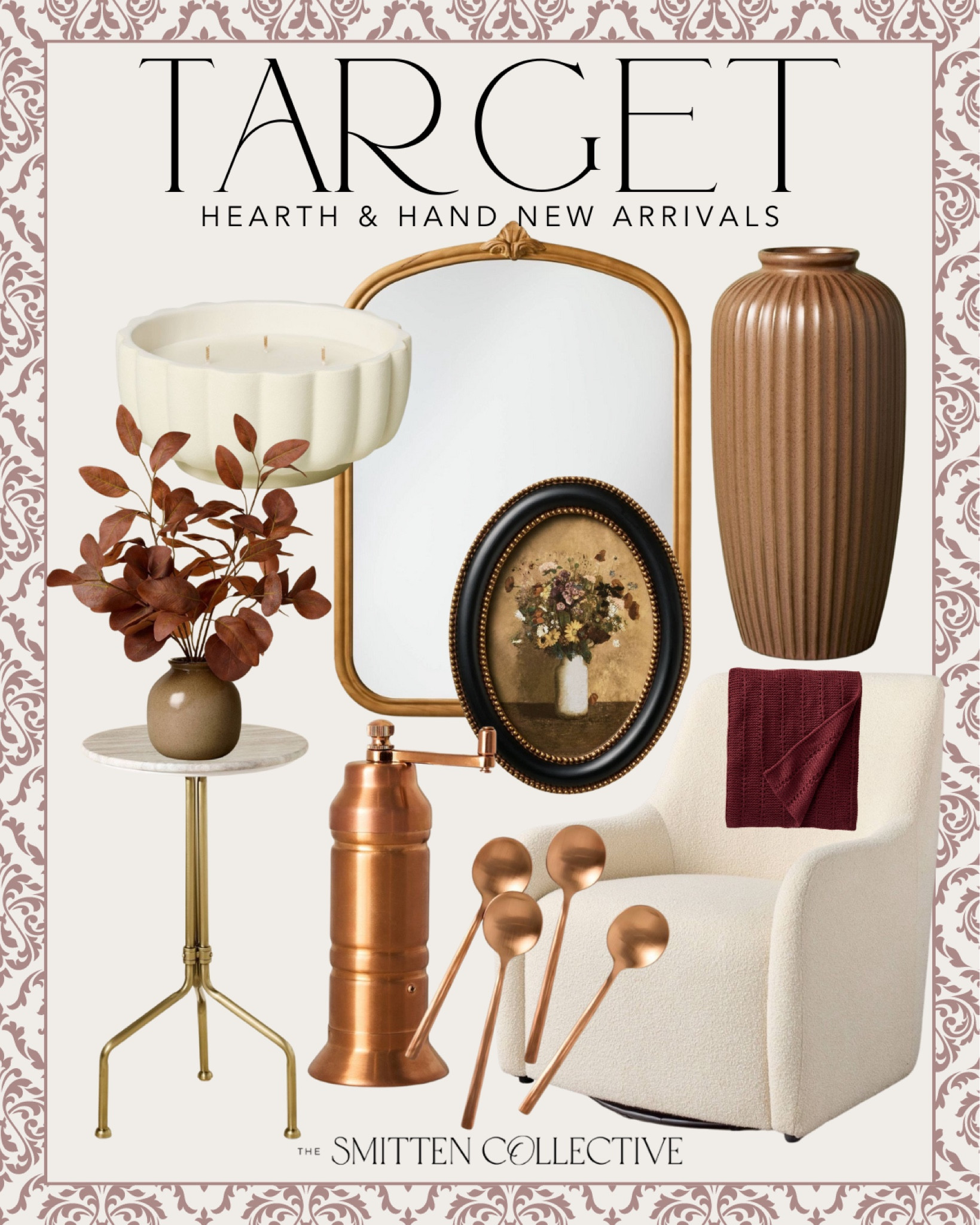 Target hearth and hand new arrivals are here! Available August 8th! Loving this accent chair, side table, gold mirror, floral artwork, faux florals, candle, throw blanket, copper salt and pepper grinder, spoons, and more! 

Target, hearth and hand, target new arrivals, new arrivals, target home decor, hearth and hand home decor 

#LTKHome #LTKStyleTip #LTKSeasonal
