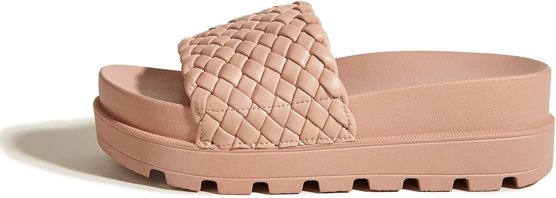 LUCKY STEP Women's Platform Sandals Flatform Slide Open Toe Casual Summer Beach Outdoor Wedge Wov... | Amazon (US)
