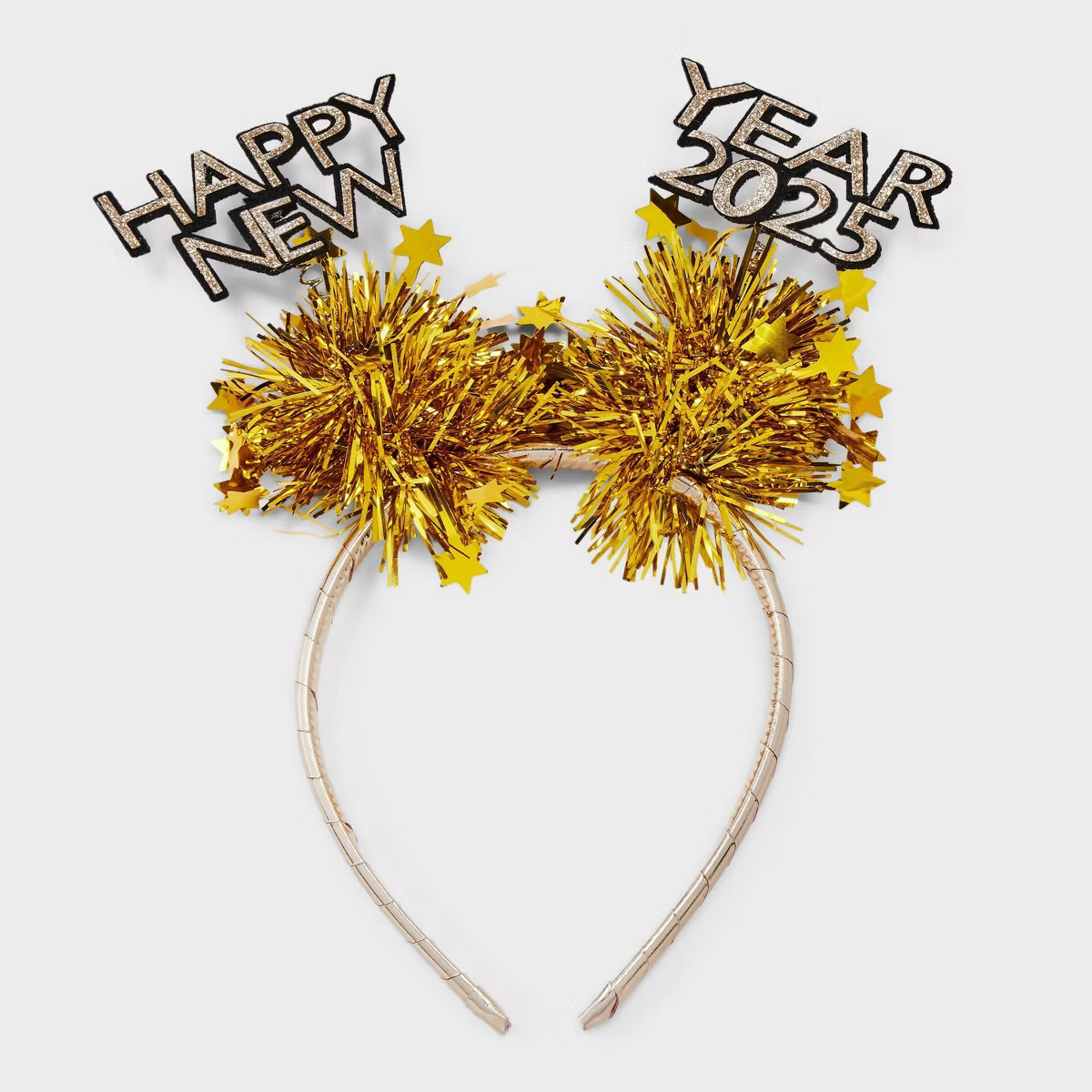 New Year's Holiday Happy New Year "2025" Star Tinsel Headband - Gold | Target