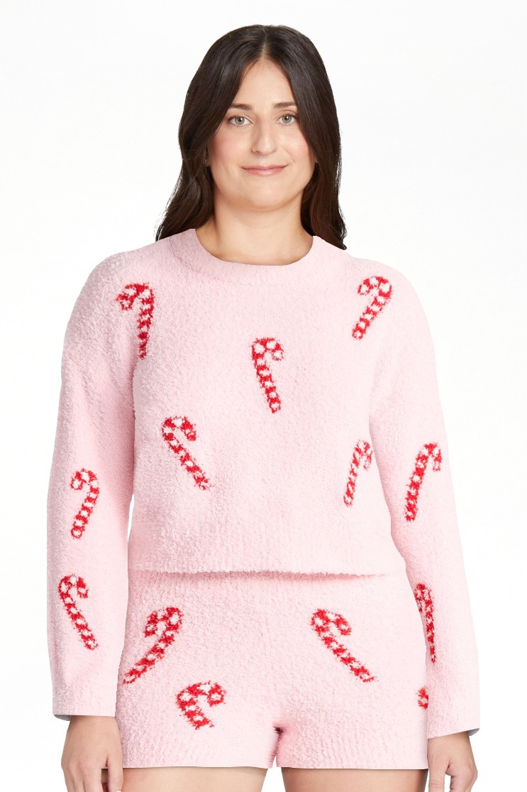 No Boundaries Christmas Plush Sweater and Shorts Set, 2-Piece, Women’s | Walmart (US)