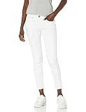 COVER GIRL Women's Cute Mid Rise Waisted Distressed Torn Skinny Juniors, Ripped White Denim, 7 | Amazon (US)